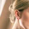 Boucles d'oreilles or jaune Diamants solitaires 0.42ct